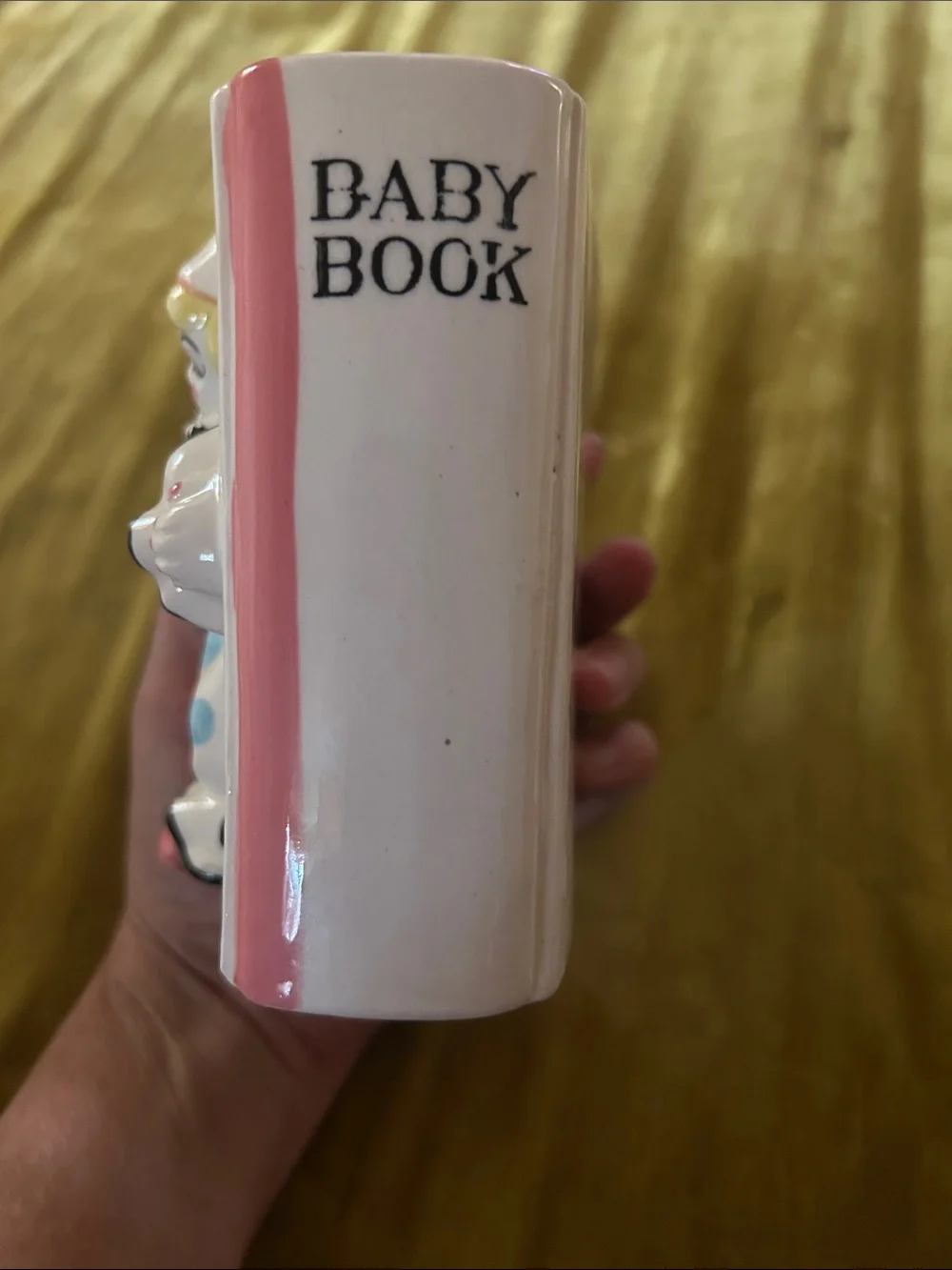 Vintage Ceramic Clown Accent Vase - Pink, Blue, Cream